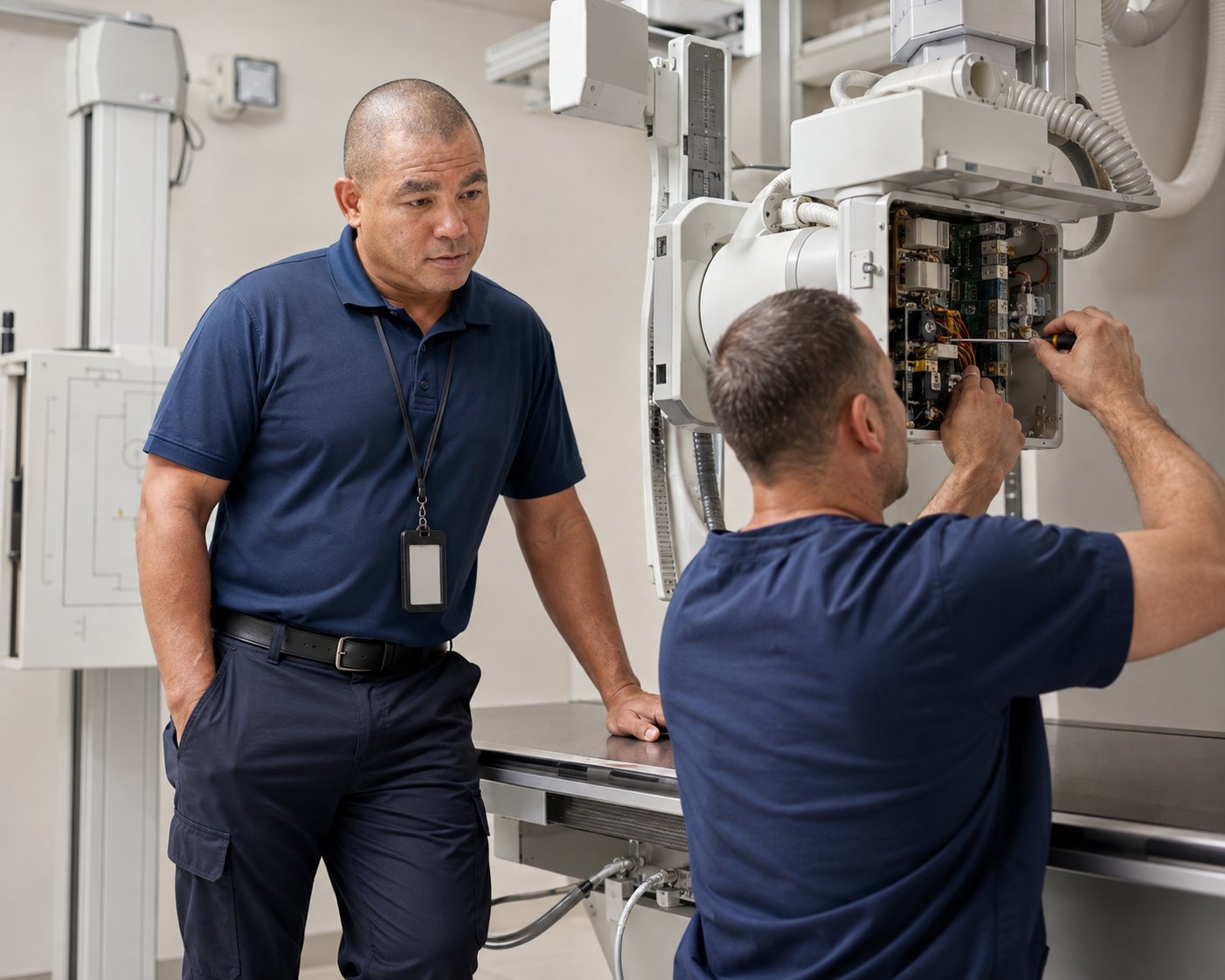 BiomedRx technician performing contact to protect patient safety